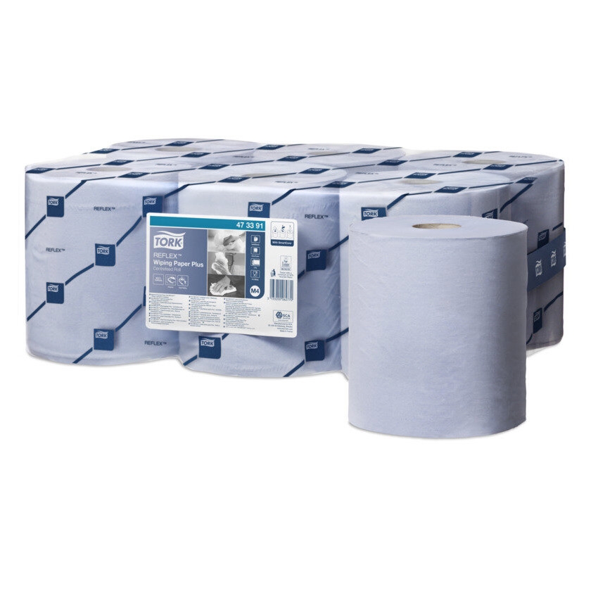 Papírové utěrky modré Tork Reflex® M4 / dvouvrstvé / 6 rolí