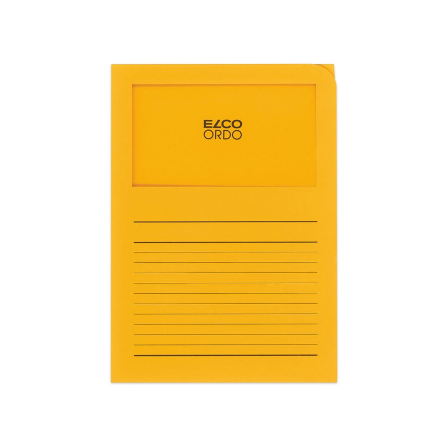 Zakládací desky ELCO Ordo s okénkem zlatožluté / potisk / 100 kusů