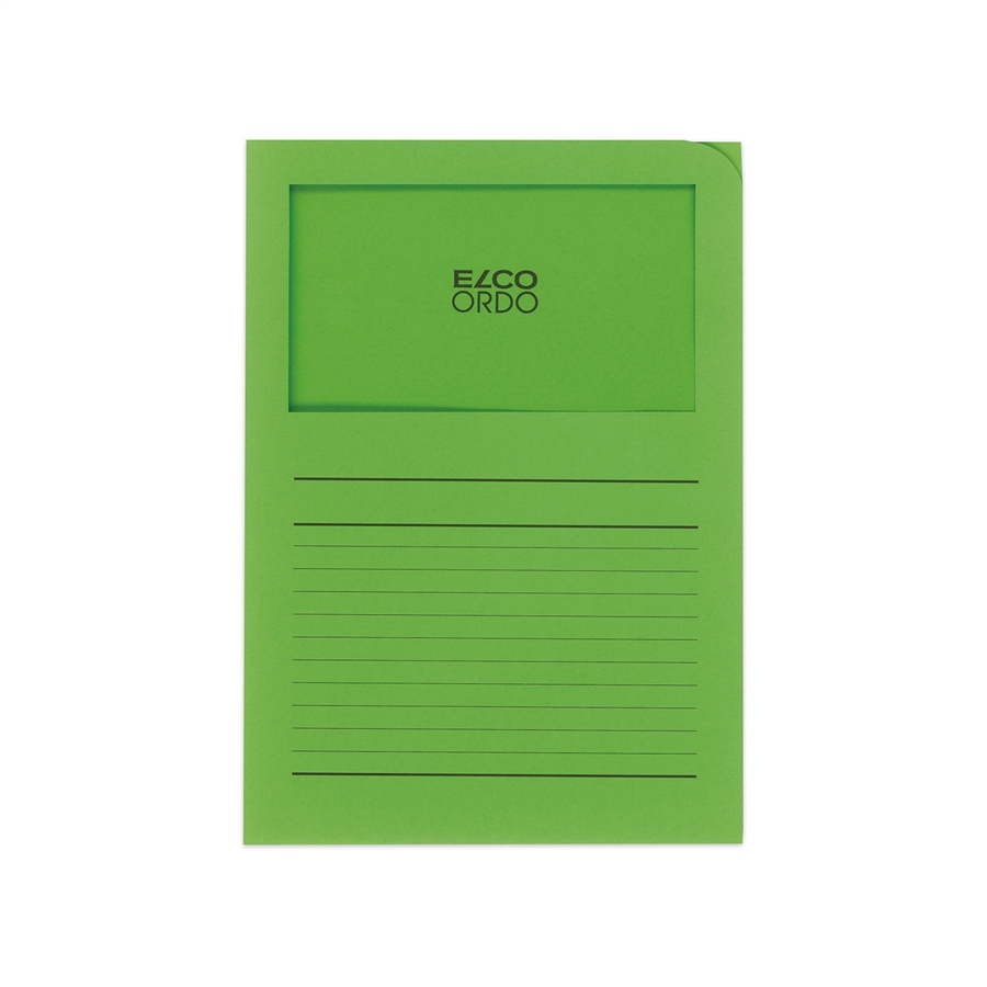 Zakládací desky ELCO Ordo s okénkem intenzivní zelené / potisk / 100 kusů