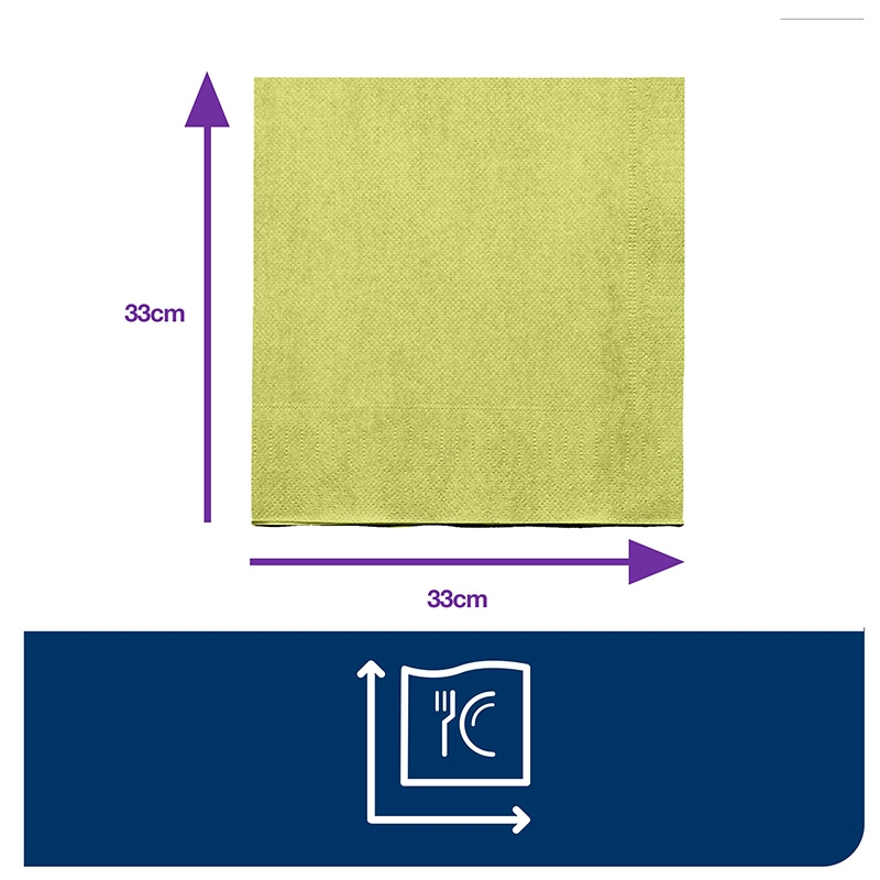 Ubrousky 33x33 cm Tork / limetkové / dvouvrstvé / 200 kusů